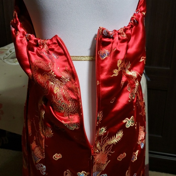 Red and multicolored Japanese inspired dress - Picture 6 of 6
